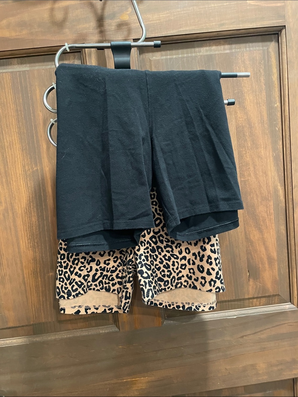 PINK Victoria's Secret Black Bike Shorts and Leopard Shorts